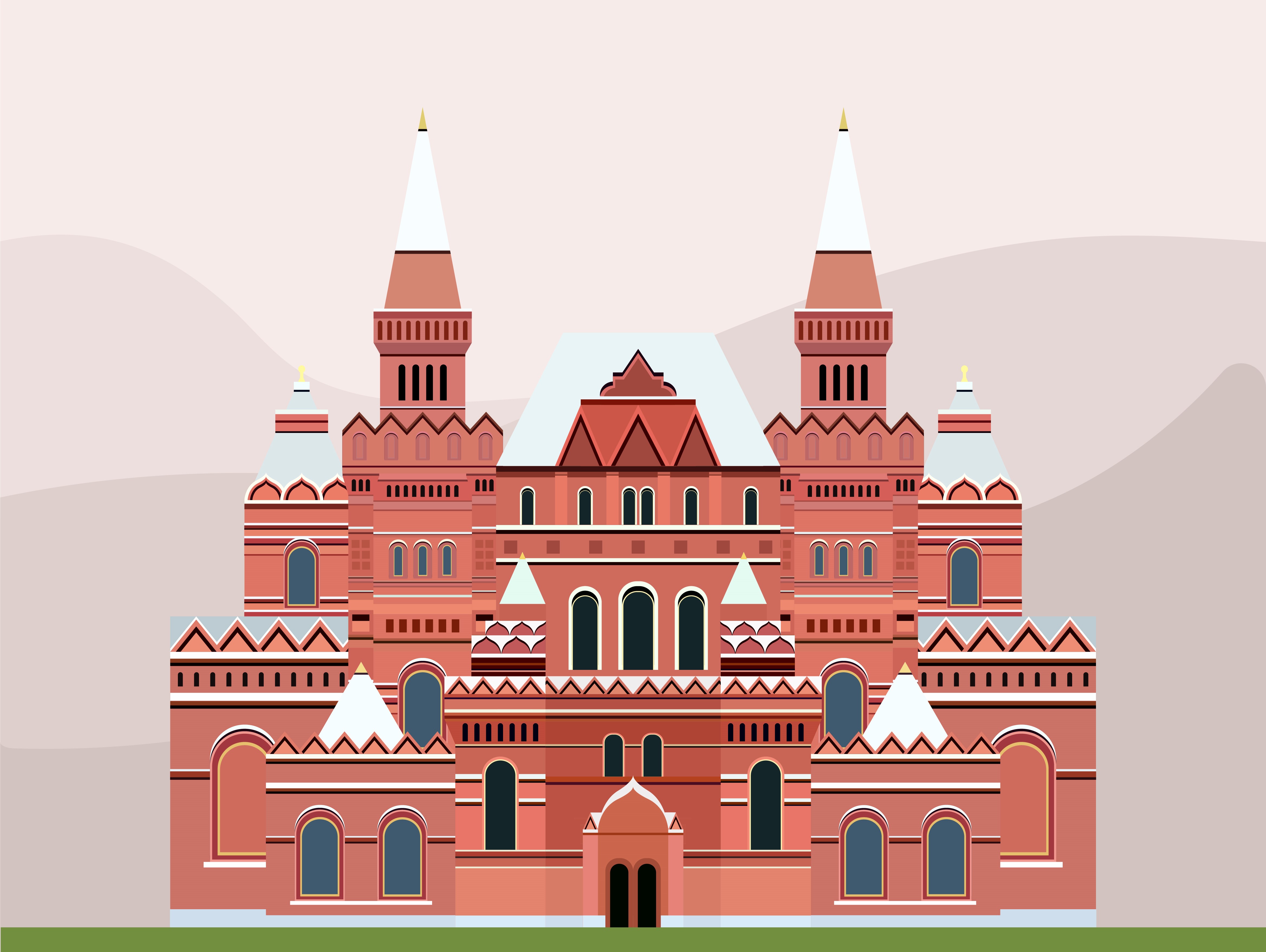 Исторический музей Москва вектор